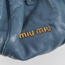 Miu Miu Hand Bag Leather 2way Blue Gold Auth SW1457V-19
