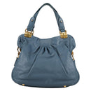 Miu Miu Hand Bag Leather 2way Blue Gold Auth SW1457V-13
