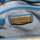 Miu Miu Hand Bag Leather 2way Blue Gold Auth SW1457V-22