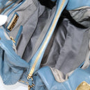 Miu Miu Hand Bag Leather 2way Blue Gold Auth SW1457V-11
