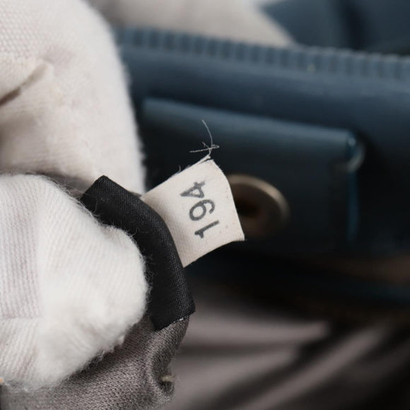 Miu Miu Hand Bag Leather 2way Blue Gold Auth SW1457V