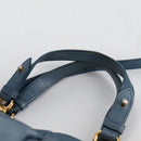 Miu Miu Hand Bag Leather 2way Blue Gold Auth SW1457V-14