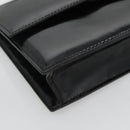 CELINE Shoulder Bag Enamel Black Gold Auth SW1458-14