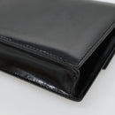 CELINE Shoulder Bag Enamel Black Gold Auth SW1458-15