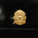 CELINE Shoulder Bag Enamel Black Gold Auth SW1458-17