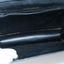 CELINE Shoulder Bag Enamel Black Gold Auth SW1458-10