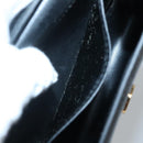 CELINE Shoulder Bag Enamel Black Gold Auth SW1458-11