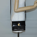 CELINE Shoulder Bag Enamel Black Gold Auth SW1458-20