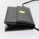 CELINE Shoulder Bag Enamel Black Gold Auth SW1458-4