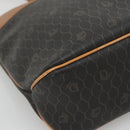 Christian Dior Honeycomb Canvas Tote Bag PVC Black Gold Auth SW1460-15