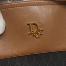 Christian Dior Honeycomb Canvas Tote Bag PVC Black Gold Auth SW1460-18