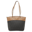 Christian Dior Honeycomb Canvas Tote Bag PVC Black Gold Auth SW1460-2