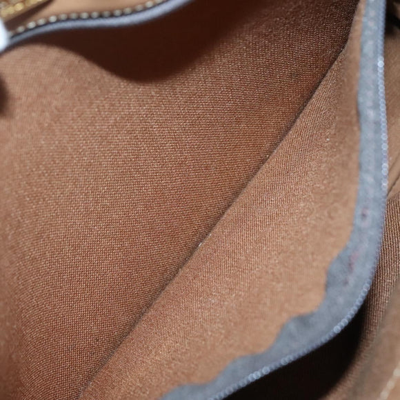 Christian Dior Honeycomb Canvas Tote Bag PVC Black Gold Auth SW1460