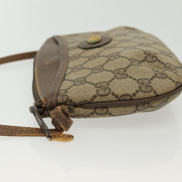 GUCCI GG Supreme Shoulder Bag PVC Beige Gold 904 02 020 Auth SW1461