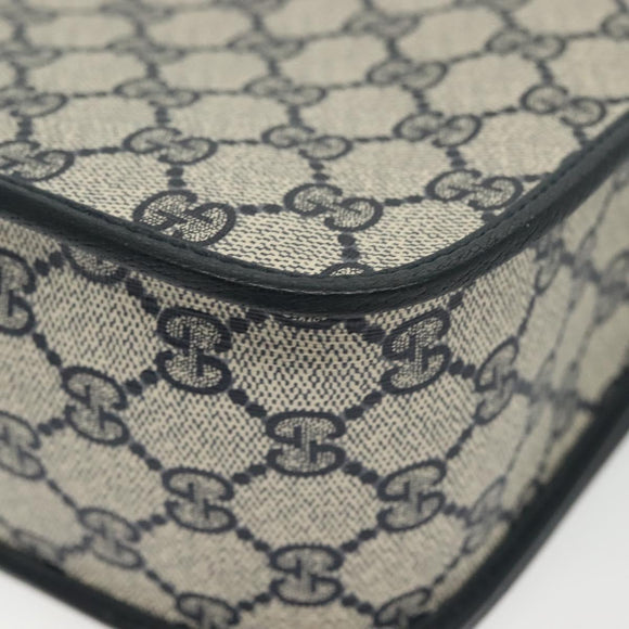 GUCCI GG Supreme Sherry Line Shoulder Bag PVC Navy Gold 001 113 0551 Auth SW1462