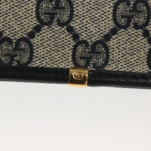 GUCCI GG Supreme Sherry Line Shoulder Bag PVC Navy Gold 001 113 0551 Auth SW1462