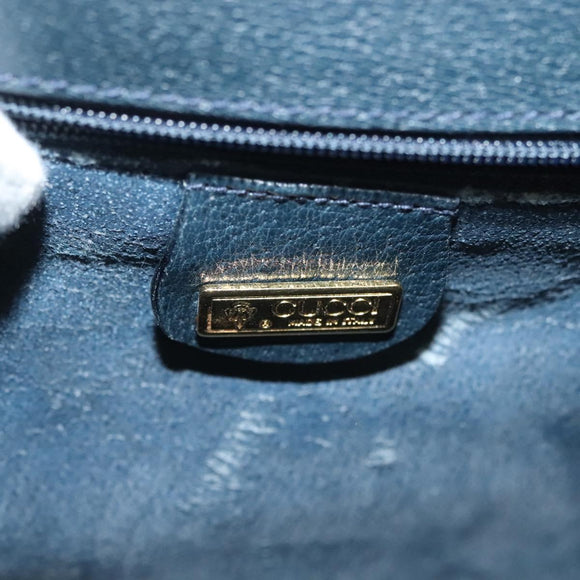 GUCCI GG Supreme Sherry Line Shoulder Bag PVC Navy Gold 001 113 0551 Auth SW1462