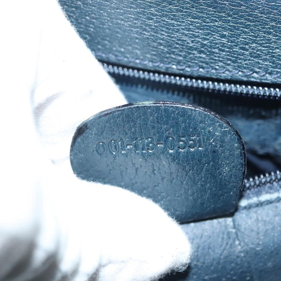 GUCCI GG Supreme Sherry Line Shoulder Bag PVC Navy Gold 001 113 0551 Auth SW1462