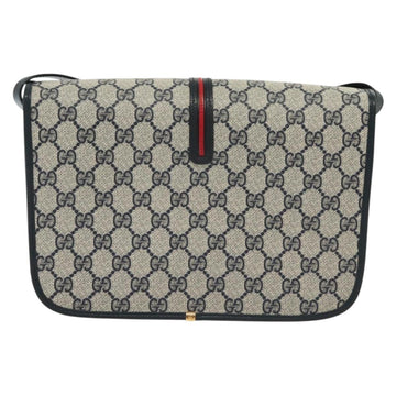 GUCCI GG Supreme Sherry Line Shoulder Bag PVC Navy Gold 001 113 0551 Auth SW1462 - 0