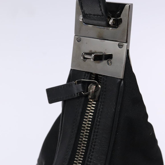 GUCCI Shoulder Bag Nylon Leather Black Silver 001 3315 Auth SW1469