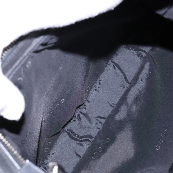 GUCCI Shoulder Bag Nylon Leather Black Silver 001 3315 Auth SW1469