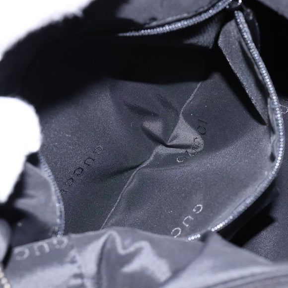 GUCCI Shoulder Bag Nylon Leather Black Silver 001 3315 Auth SW1469