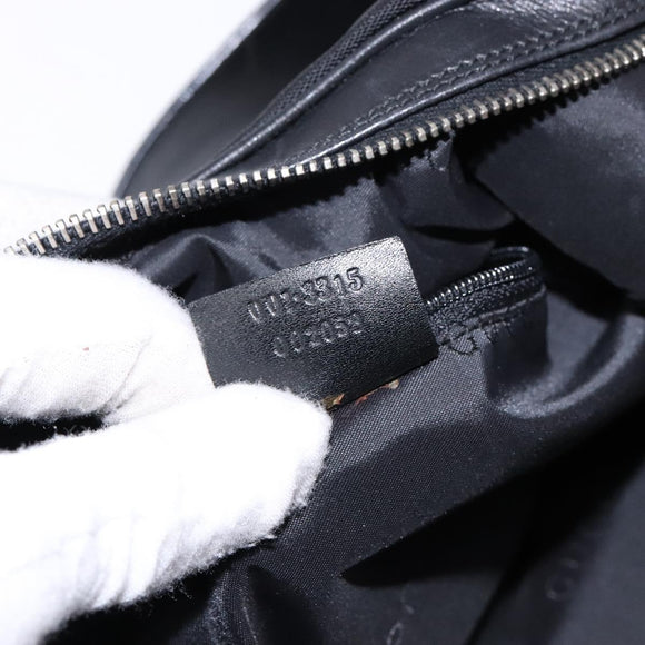 GUCCI Shoulder Bag Nylon Leather Black Silver 001 3315 Auth SW1469