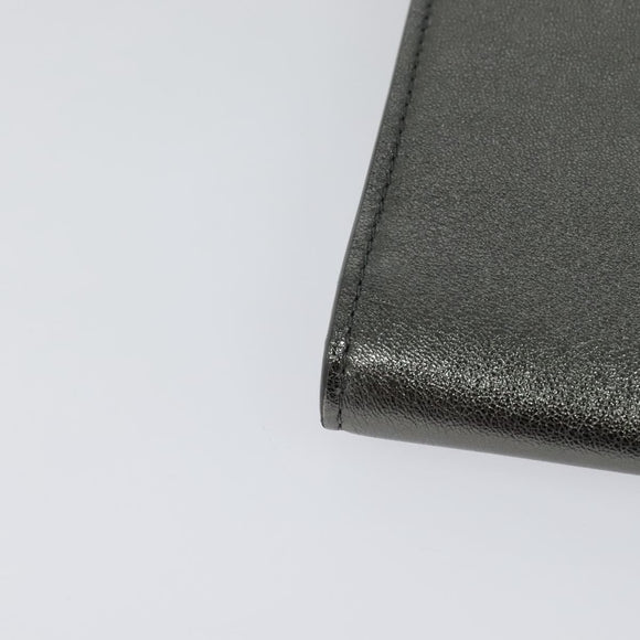 Jimmy Choo Chain Shoulder Bag Leather Silver Auth sw147