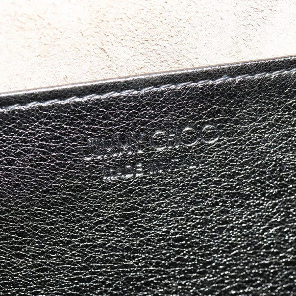 Jimmy Choo Chain Shoulder Bag Leather Silver Auth sw147