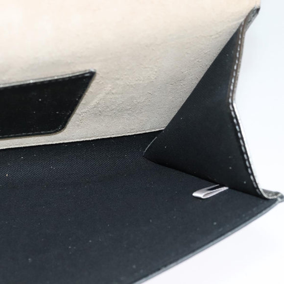 Jimmy Choo Chain Shoulder Bag Leather Silver Auth sw147