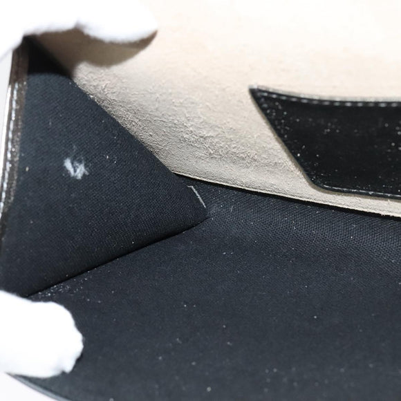 Jimmy Choo Chain Shoulder Bag Leather Silver Auth sw147