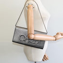 Jimmy Choo Chain Shoulder Bag Leather Silver Auth sw147-20