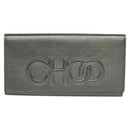 Jimmy Choo Chain Shoulder Bag Leather Silver Auth sw147-13