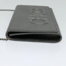 Jimmy Choo Chain Shoulder Bag Leather Silver Auth sw147-3