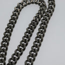 Jimmy Choo Chain Shoulder Bag Leather Silver Auth sw147-8