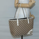 GUCCI GG Canvas Tote Bag Beige Gold 169946 Auth SW1470-21