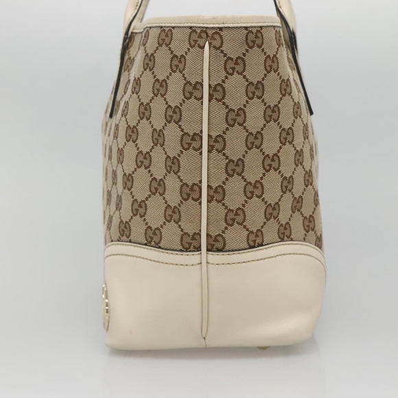GUCCI GG Canvas Tote Bag Beige Gold 169946 Auth SW1470