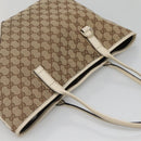 GUCCI GG Canvas Tote Bag Beige Gold 169946 Auth SW1470-6