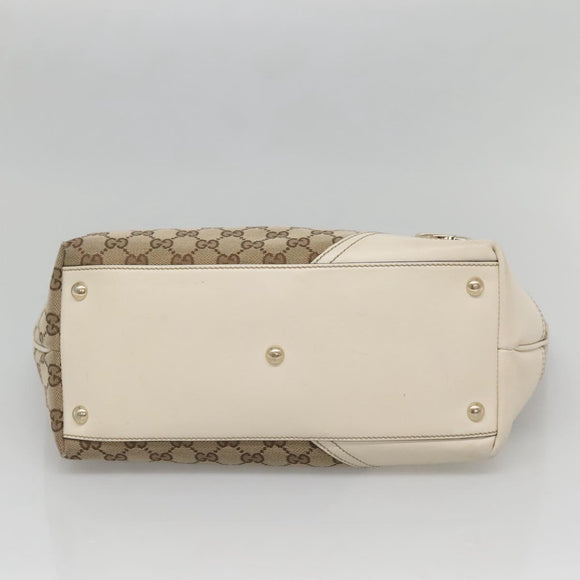 GUCCI GG Canvas Tote Bag Beige Gold 169946 Auth SW1470