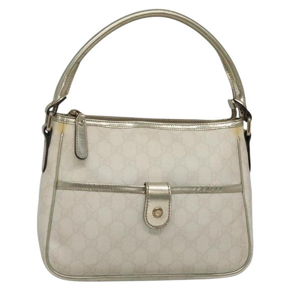 GUCCI GG Supreme Shoulder Bag PVC White Gold 190258 Auth SW1471