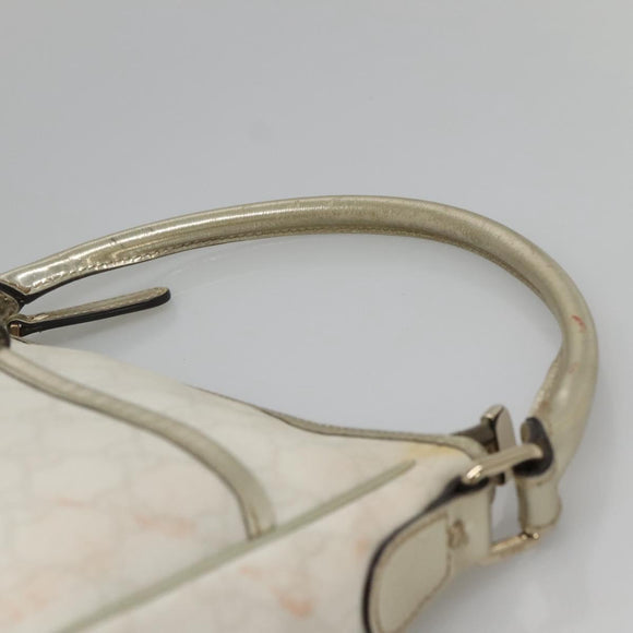GUCCI GG Supreme Shoulder Bag PVC White Gold 190258 Auth SW1471