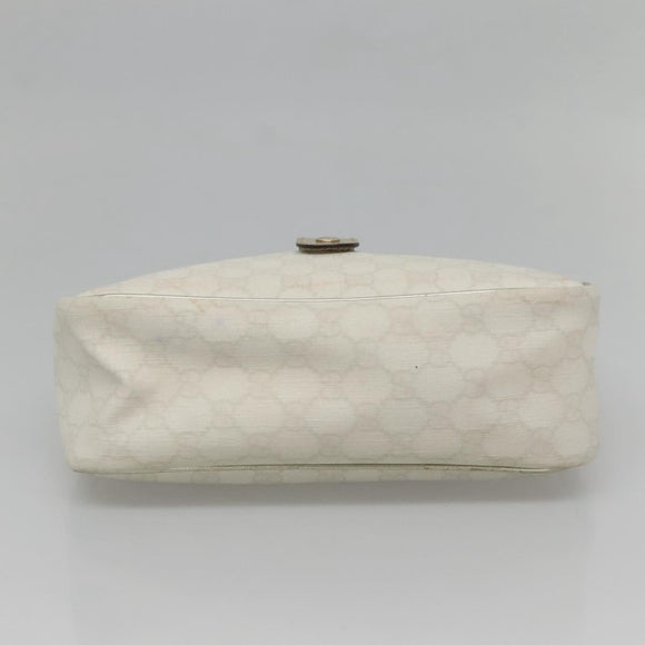 GUCCI GG Supreme Shoulder Bag PVC White Gold 190258 Auth SW1471