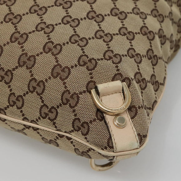 GUCCI GG Canvas Abbey Shoulder Bag Beige Gold 131326 Auth SW1474