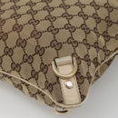 GUCCI GG Canvas Abbey Shoulder Bag Beige Gold 131326 Auth SW1474-12