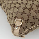 GUCCI GG Canvas Abbey Shoulder Bag Beige Gold 131326 Auth SW1474-13