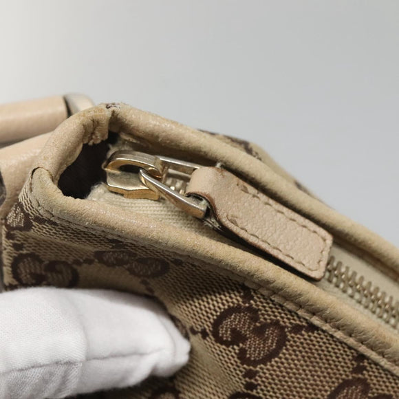 GUCCI GG Canvas Abbey Shoulder Bag Beige Gold 131326 Auth SW1474