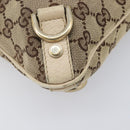 GUCCI GG Canvas Abbey Schultertasche Beige Gold 131326 Auth SW1474-9