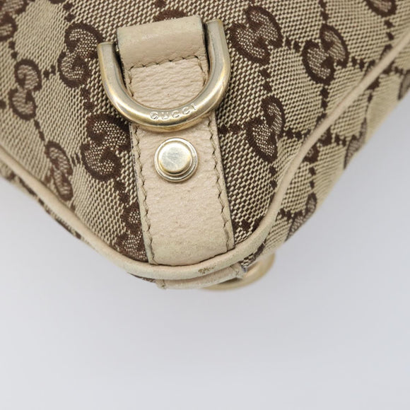 GUCCI GG Canvas Abbey Schultertasche Beige Gold 131326 Auth SW1474