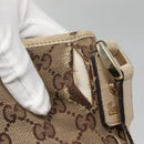 GUCCI GG Canvas Abbey Shoulder Bag Beige Gold 131326 Auth SW1474-15