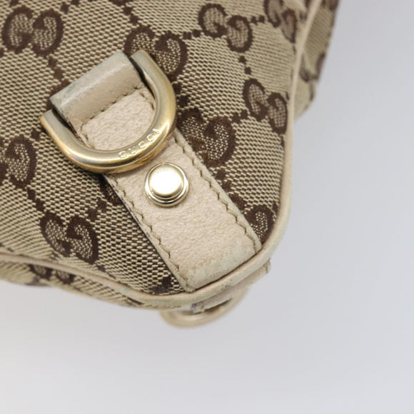 GUCCI GG Canvas Abbey Schultertasche Beige Gold 131326 Auth SW1474